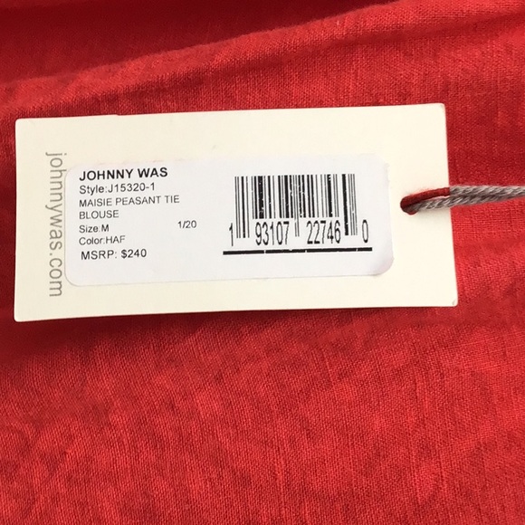 JOHNNY WAS-SIZE MEDIUM-EMBROIDERED TOP-NWT - Picture 7 of 9